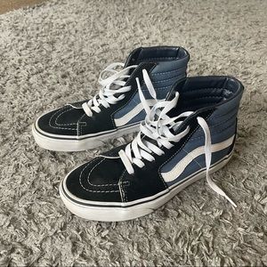 vans sk8 hi blue and black vans